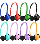 Wensdo Kids Headphones Bulk 8 Pack Multi Color Classroom School Students Wired Class Set Children...