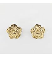 YEMCHI 2 Pack Solid Brass Flower Drawer Knobs, 40mm/ 1.6" Kitchen Gold Cabinet Handles, Bathroom ...