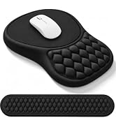Luvzuni Mouse Pad Keyboard Wrist Rest Set, Black | Durable Thick Memory Foam, Non Slip Base, Soft...