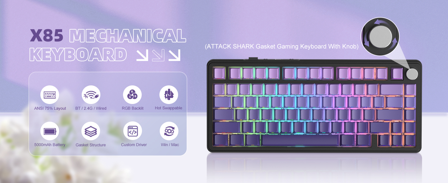 ATTACK SHARK X85 Mechanical Gaming Keyboard