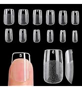 UNA GELLA Short Square Nails - Pre-buff Matte Gel Nail Tips Short Square 120pcs Clear Square Full...