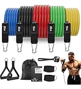 WHATAFIT Resistance Bands Set with Handles - Exercise Bands Home Gym Strength Training Equipment,...
