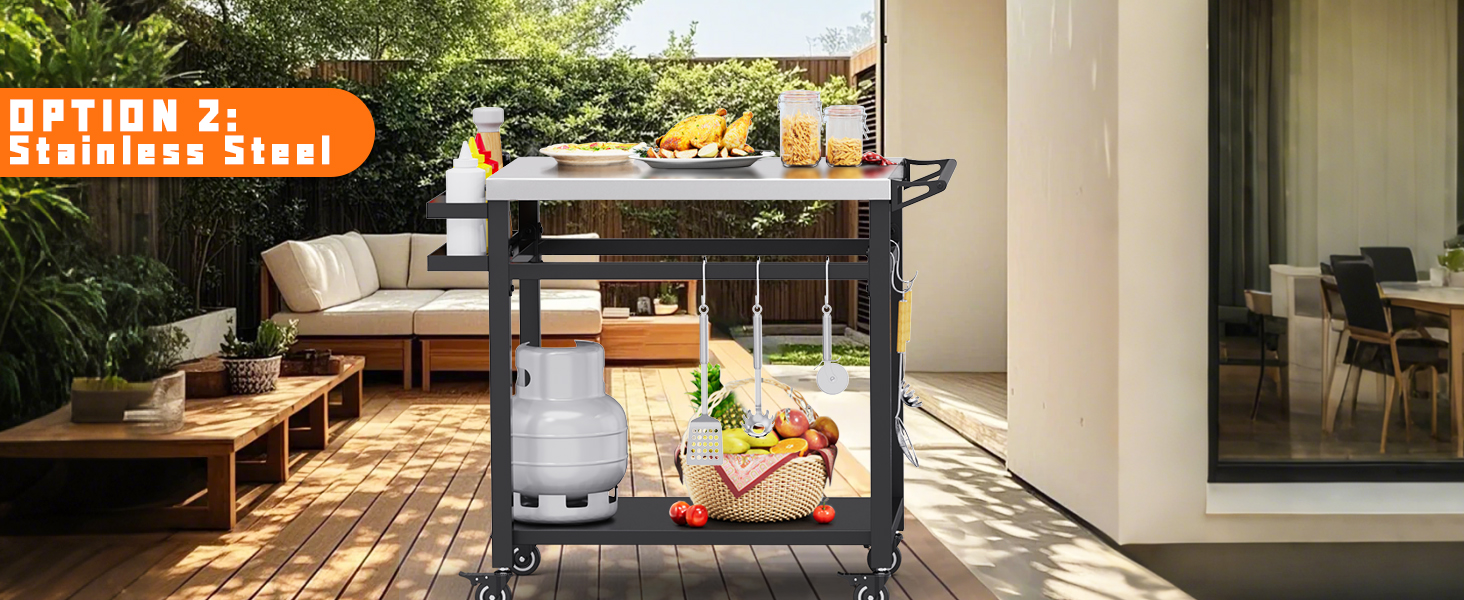 outdoor grill cart