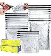 DTFMZOV 30 Pcs Reusable Aluminum Foil Sealable Storage Bags, 3 Sizes Aluminum Foil Freezer Bags, ...