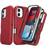 TOPAUX for iPhone Case Heavy Duty Full Body Drop Protection Multi-Layer Impact Resistant Flexible...