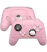 PlayVital for Nintendo Switch 2 Pro Controller Silicone Cover – Cherry Blossoms Kitten Cute Prote...