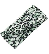 Tustao Fashion Women Leopard Print Cross Elastic Headband Gym Hairband Hair Headbands for Women,W...