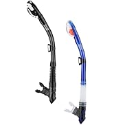Aegend Diving Dry Snorkel for Adult & Youth - Snorkeling Gear with Top Dry Valve, Perfect for Sno...