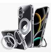 NIMASO for iPhone 16 Case with 360° Spin Magnetic Stand, Compatible with MagSafe, Shockproof Mili...