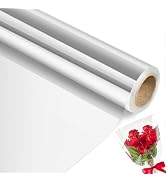 Jutieuo Clear Cellophane Wrap Roll | 100'Ft. Long X 34" In. Extra Wide | 2.5 Mil Thick Crystal Cl...