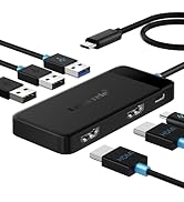 Lemorele Docking Station Dual Monitor, 6 in 1 USB C Hub Multiport Adapter w/2 HDMI 4K, 5Gbps USB3...