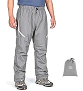KEMIMOTO Men's Packable Waterproof Cycling Rain Pants, Windproof Breathable Lightweight Over Pant...
