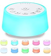Color Noise Sound Machines with 10 Colors Night Light 25 Soothing Sounds and Sleep White Noise Ma...