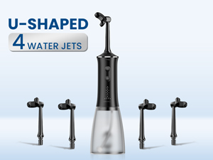 water flosser with 4 U shaped flossing heads