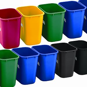 Rubbermaid Commercial Products Waste-Basket Trash Garbage Recycling Bin Cans Desk-side office