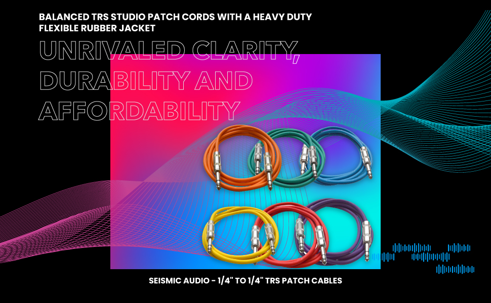 Seismic Audio - 1/4" TRS to 1/4" TRS Patch Cables