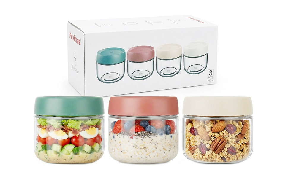 overnight oats jars oatmeal jars yogurt parfait jars breakfast jars granola jars salad jars