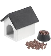 Miniature Dog House with Dog Bowl & Food 1:12 Scale Dollhouse Furniture Accessories Wooden Pet Ho...