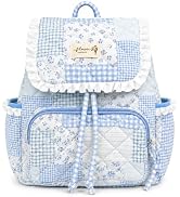 shiprabags Quilted Mini Backpack For Women,Small Cute Cotton Floral Backpack Purse, Drawstring Da...