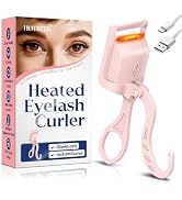 HOTRYEE Heated Eyelash Curler,24H Long-Lasting Curls &Safe Anti-Burn (Pink) | Electric Eyelash Cu...