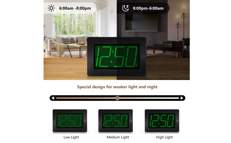Brightness Adjustable LED Digital Clock