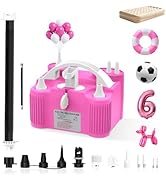 Kusamue Electric Balloon Pump 4-in-1 Air Pump Portable Electric Balloon Blower Machine Dual Nozzl...