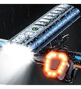High Lumen Bike Light Set, Prasky Rechargeable Bicycle Lights Front and Rear, Super Bright LED He...