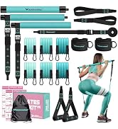 Pilates Bar Kit with Resistance Bands, Multifunctional Yoga Pilates Bar with Heavy-Duty Metal Adj...