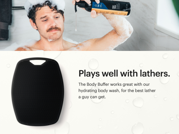 manscaped silicone body scalp buffer shower head dome scrubber bodywash loofah shampoo