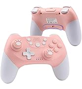 ROTOMOON Upgraded Pink Wireless Pro Controller Compatible with Nintendo Switch/Oled/Lite, with Pr...