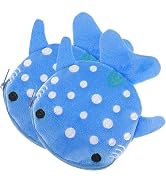 2Pcs Blue Shark Plush Coin Purse, Kawaii Shark Zipper Wallet Portable Change Wallet Christmas Gif...