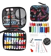 JUNING Sewing Kit with Black Case Portable Sewing Supplies for Home Traveler, Adults, Beginner, E...