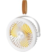 DenniesCare Portable Camping Fan with LED Lantern Tent Fan Rechargeable Battery Operated Fan with...