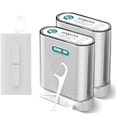 Refillable White Dental Flossers Dispenser 2 Box,186 Count Automated Pop Up Dental Floss Picks,No...