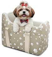 Cullaby Dog Car Seat for Small Dogs (Under 15 lbs) – Center Console Pet Carrier with Safety Belt,...