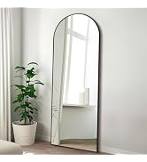 TinyTimes 58''x18'' Arch Full Length Mirror, Arched Floor Mirror with Stand, Full Body Mirror, Wa...