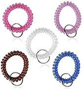 BIHRTC Pack Of 5 Colorful Spring Spiral Coil Keychain Coil Bracelets Stretchy Keychain Key Chain ...