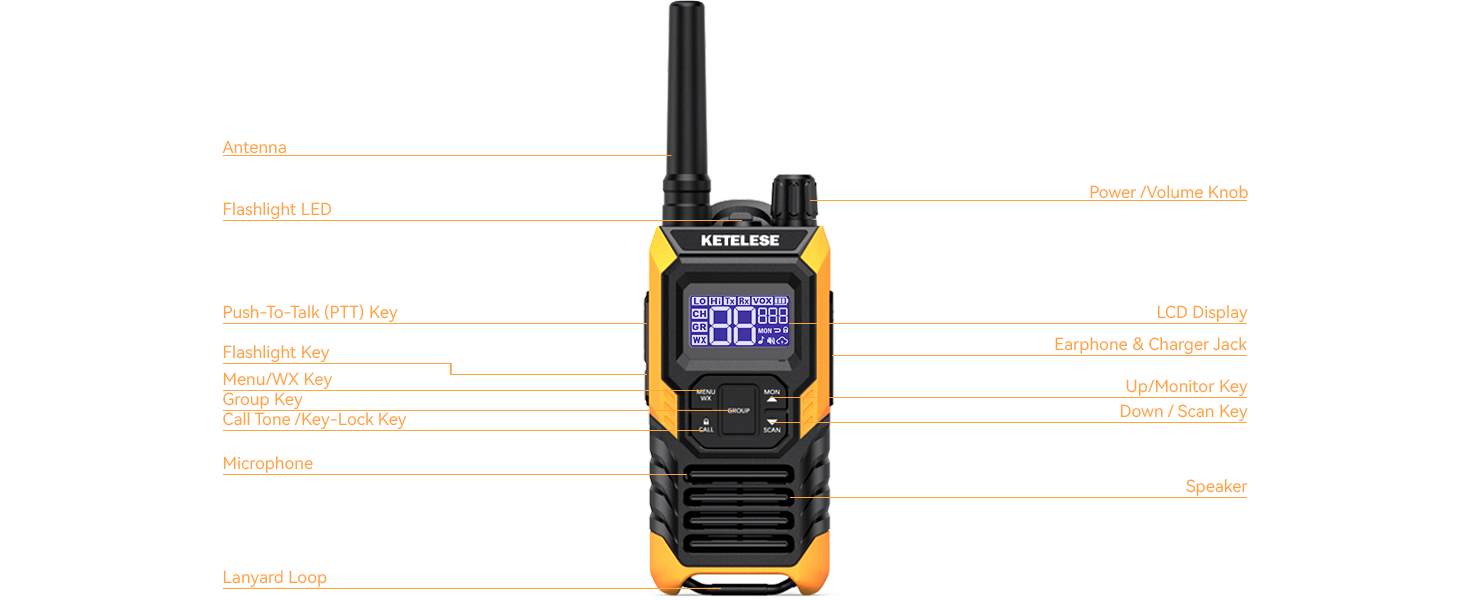 ketelese walkie talkie T4