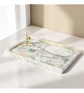 Koville Natural Marble Tray, 12x8“ Coffee Table Vanity/Decorative Tray for Jewerly, Watch, Perfum...
