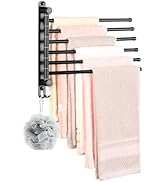 Swivel Towel Rack, Towel Bar with Wall Mounted 180° Rotation, 6 Arms Towel Hanger SUS 304 Stainle...