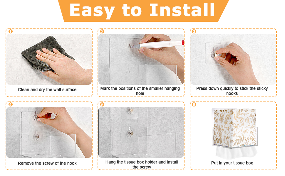 acrylic tissue box holder easy to install