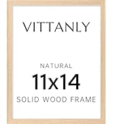 Vittanly 11x14 Natural Solid Wooden Picture Frames for Wall, 1 Pack