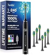 7AM2M Sonic Electric Toothbrush for Adults&Kids, Type-C Charging Run for 120 Days, with 6 Brush H...