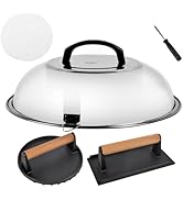 Blackstone Griddle Accessories, Burger Press & Round Griddle Dome, 7" Round & 8.3"X4.3" Rectangle...