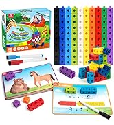 Coogam Math Manipulatives, Math Game for Kids 3-8 with Number Counting Snap Linking Cube, 1st Gra...