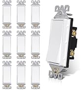 AIDA Single Pole Rocker Decorator Light Switch, 15 Amp Self-grounding Electrical Light Switches, ...