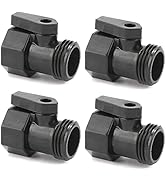 4 Pack 3/4" Garden Hose Shut Off Valve,1-Way Restricted-Flow Water Shut-Off, Fits 3/4 Inch Hose C...