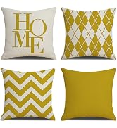YUNNKEEY Pillow Covers 18x18 Set of 4, Modern Sofa Throw Pillow Cover, Decorative Home Outdoor Li...