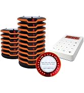 Restaurant Pager System 16 Coaster Pagers and Beepers, Restaurant Beepers Buzzers System with Vib...
