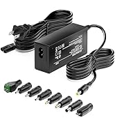 Basicvolt 12V 5Amp Power Supply Adapter, AC 100-240V to DC 12Vdc 5A 3.5A 3A 2A 1A Replacement Pow...